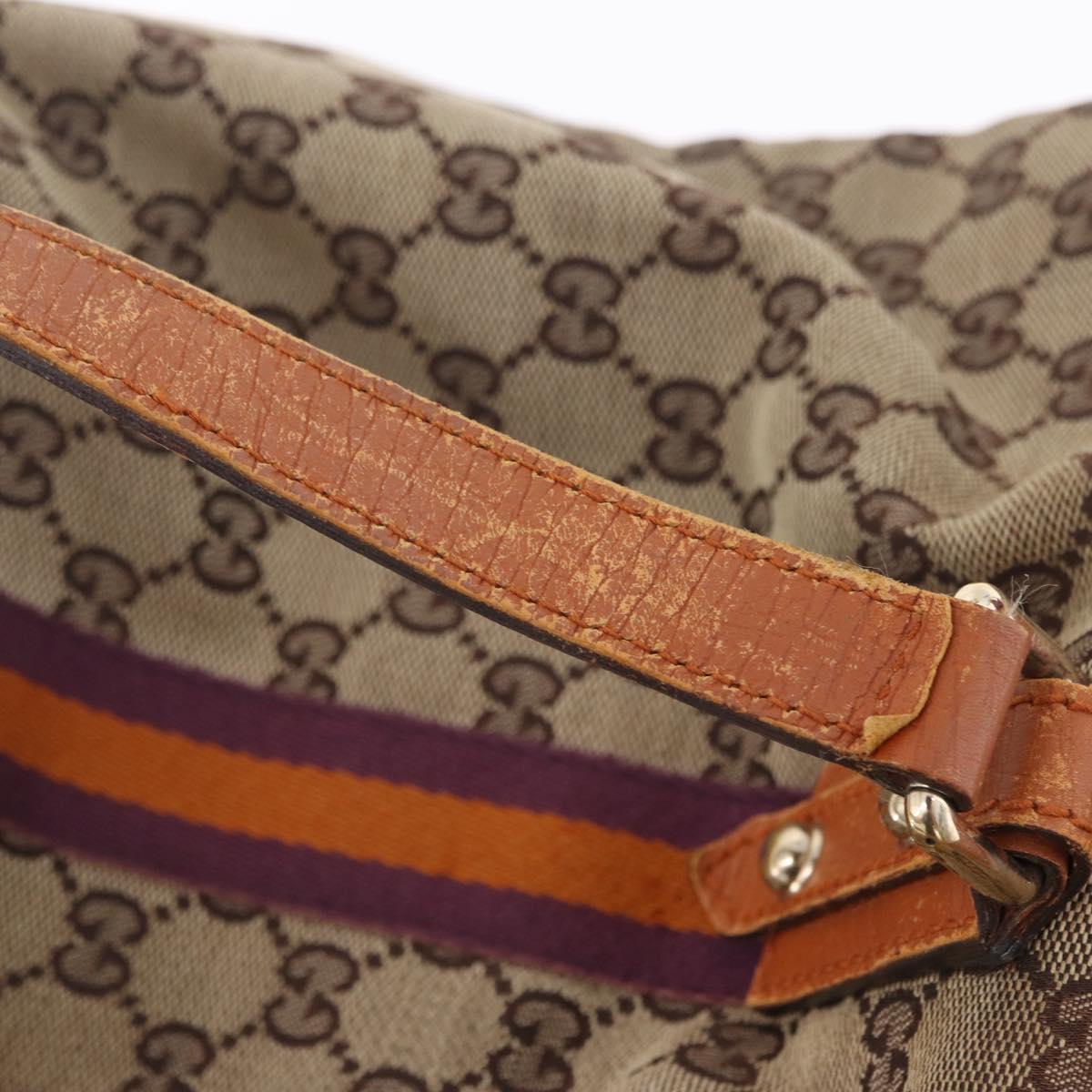 GUCCI GG Canvas Sherry Line Tote Bag Beige Gold 139260 Auth 210127