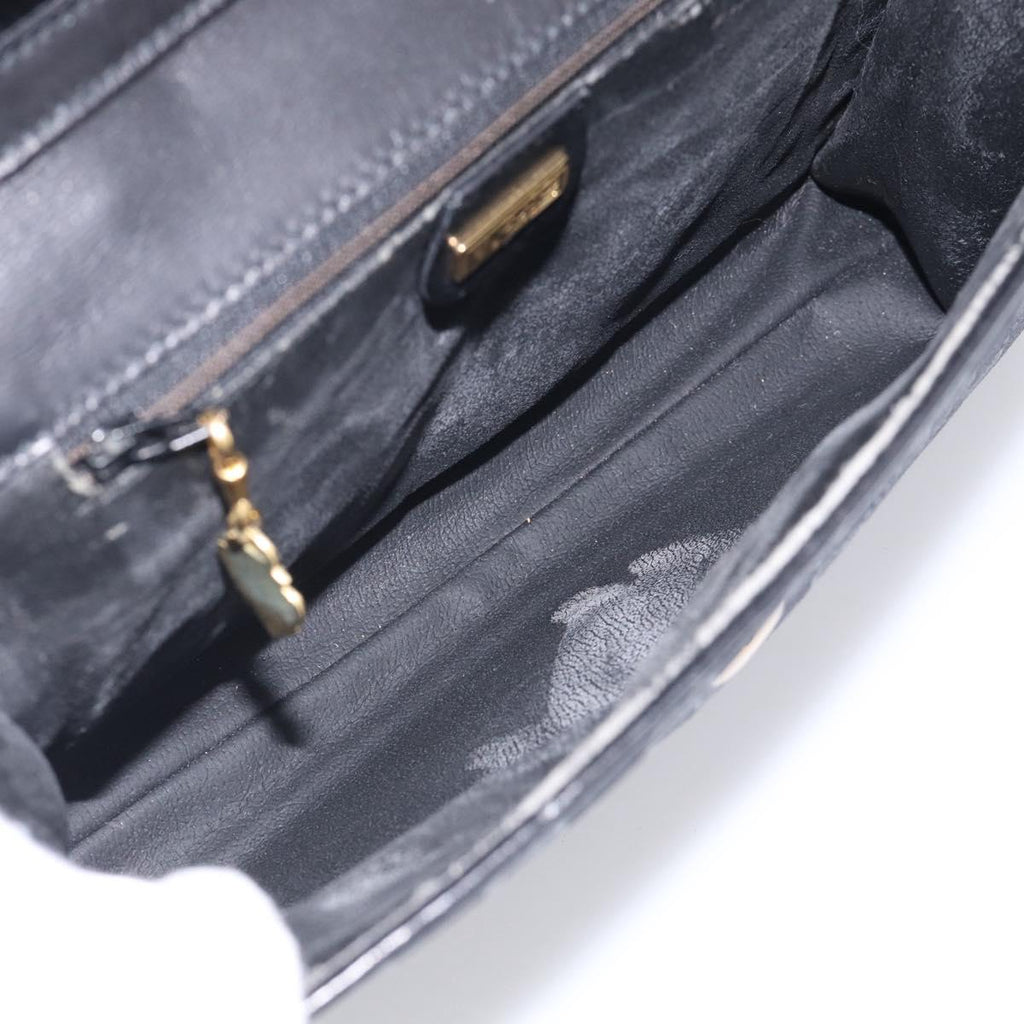 GUCCI GG Canvas Shoulder Bag Black Gold 004 49 0195 Auth 210635