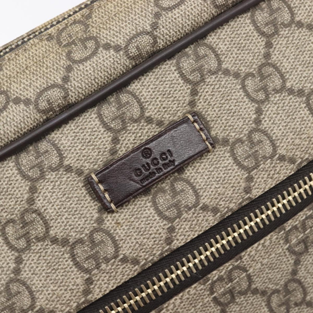 GUCCI GG Supreme Shoulder Bag PVC Beige Gold 201448 Auth 210644A