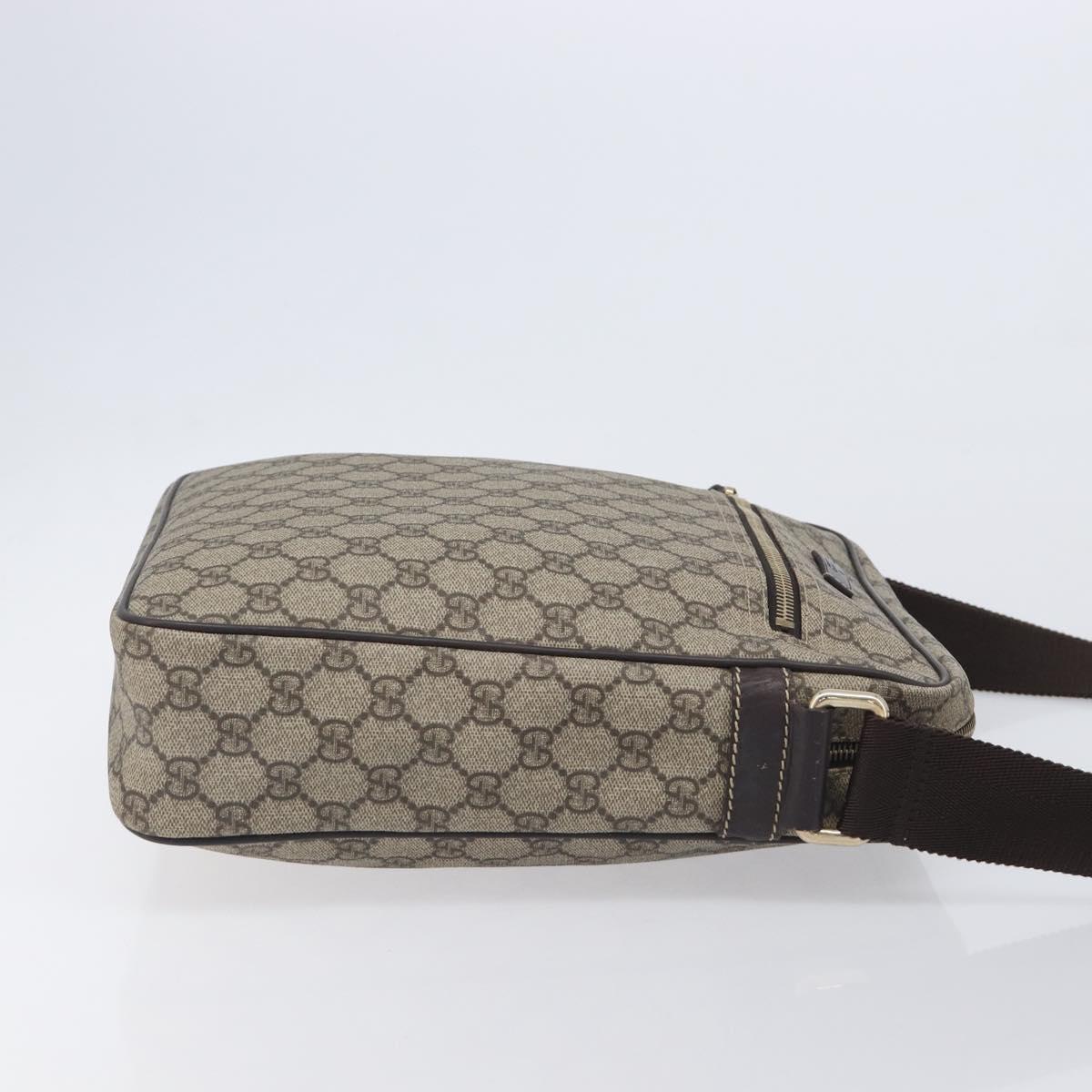 GUCCI GG Supreme Shoulder Bag PVC Beige Gold 201448 Auth 210644A