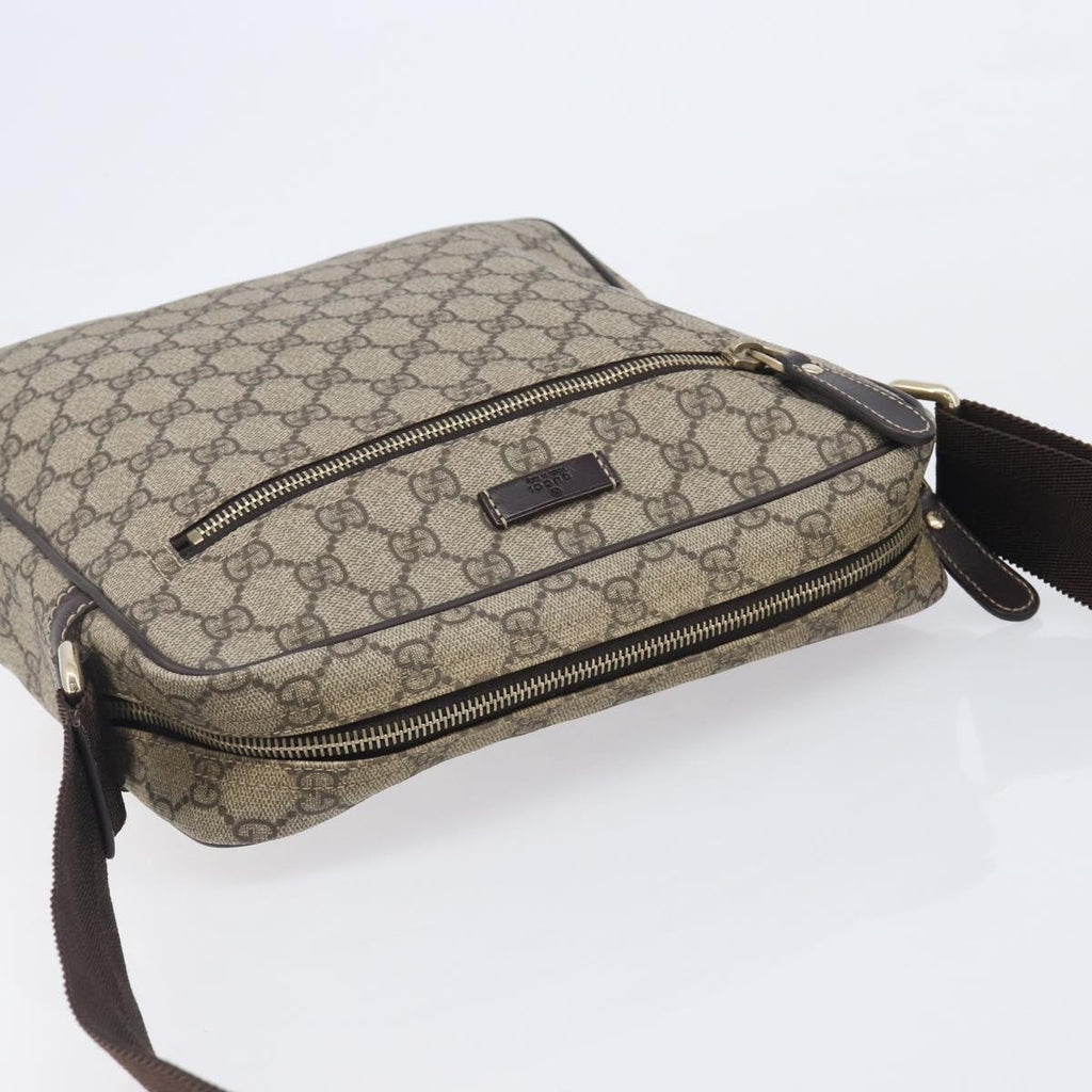 GUCCI GG Supreme Shoulder Bag PVC Beige Gold 201448 Auth 210644A