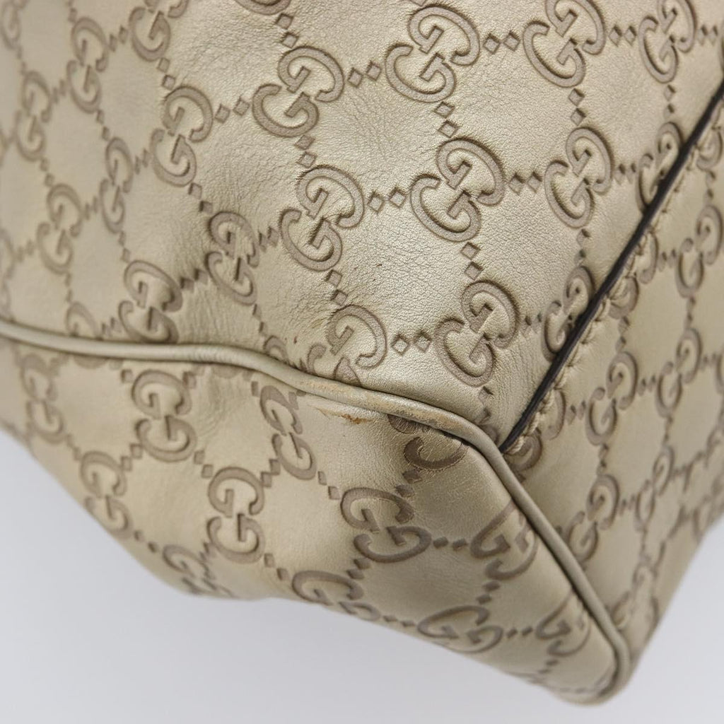 GUCCI GG Canvas Guccissima Sukey Hand Bag Leather Gold 211944 Auth 210784V