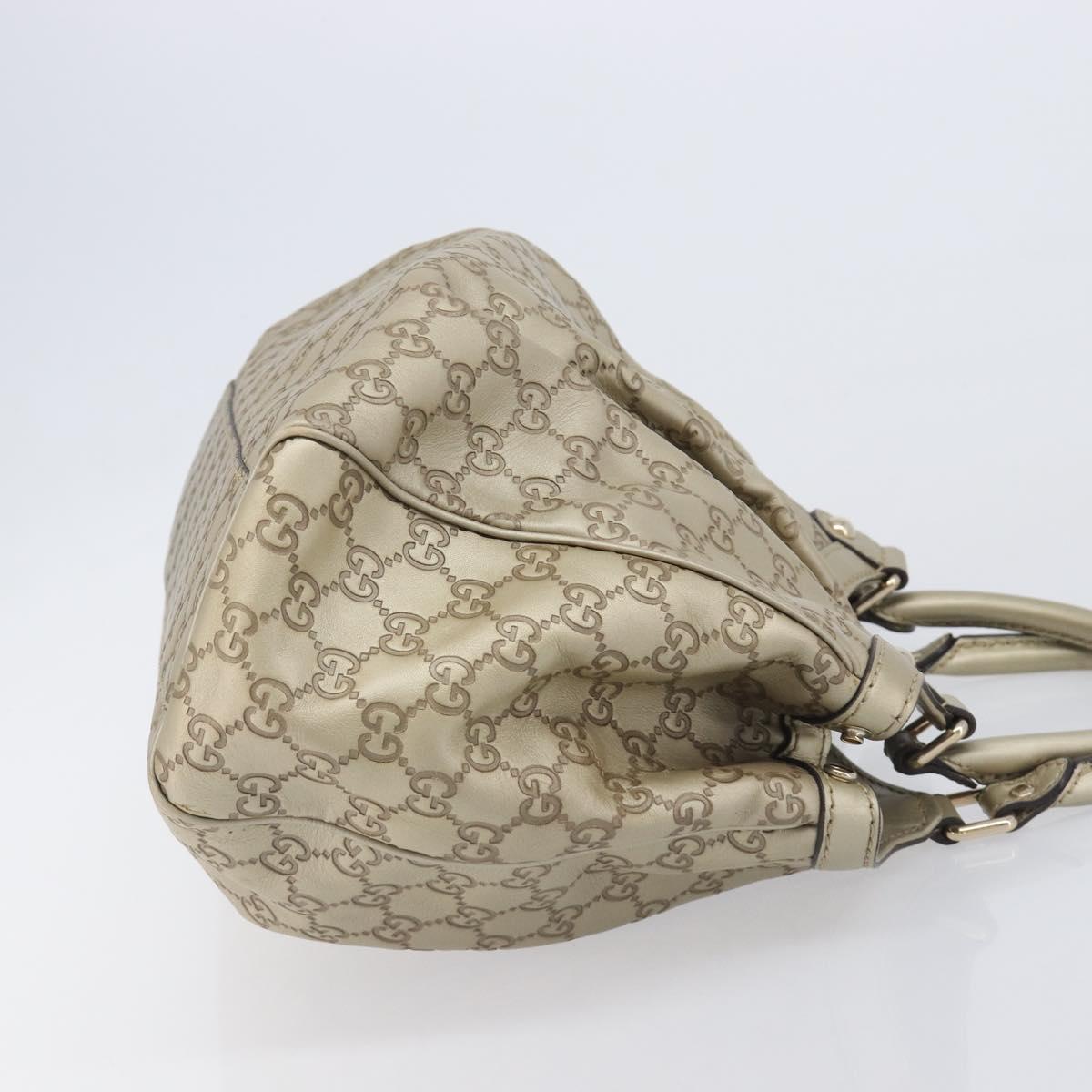 GUCCI GG Canvas Guccissima Sukey Hand Bag Leather Gold 211944 Auth 210784V