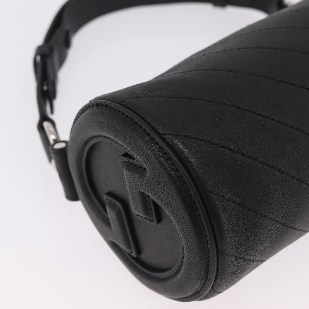 GUCCI Blondy Shoulder Bag Leather Black Silver 700170 Auth 210996V