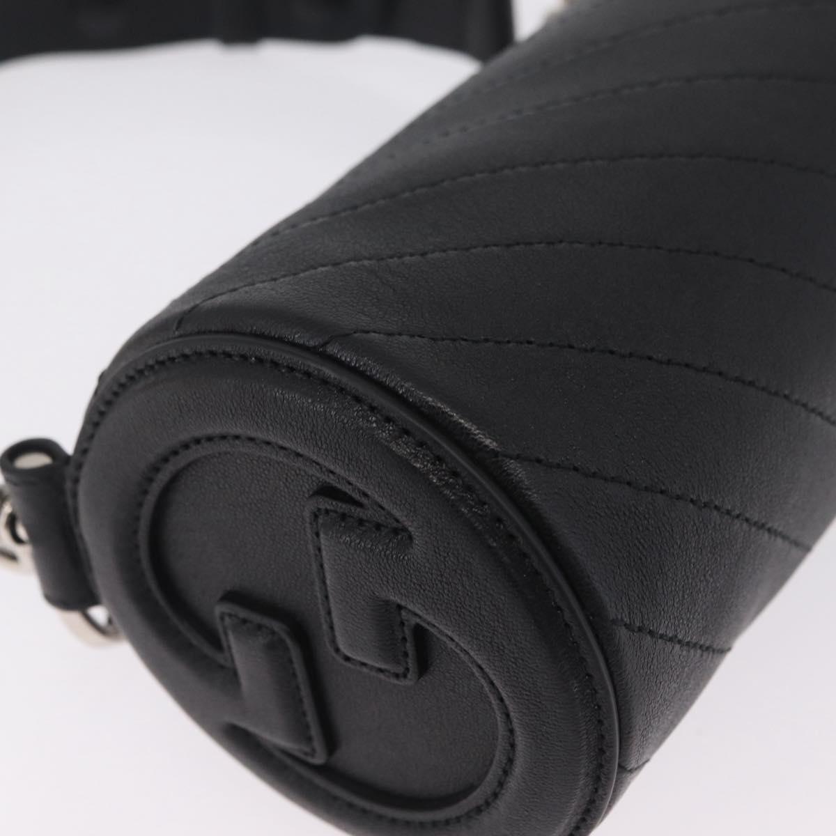 GUCCI Blondy Shoulder Bag Leather Black Silver 700170 Auth 210996V