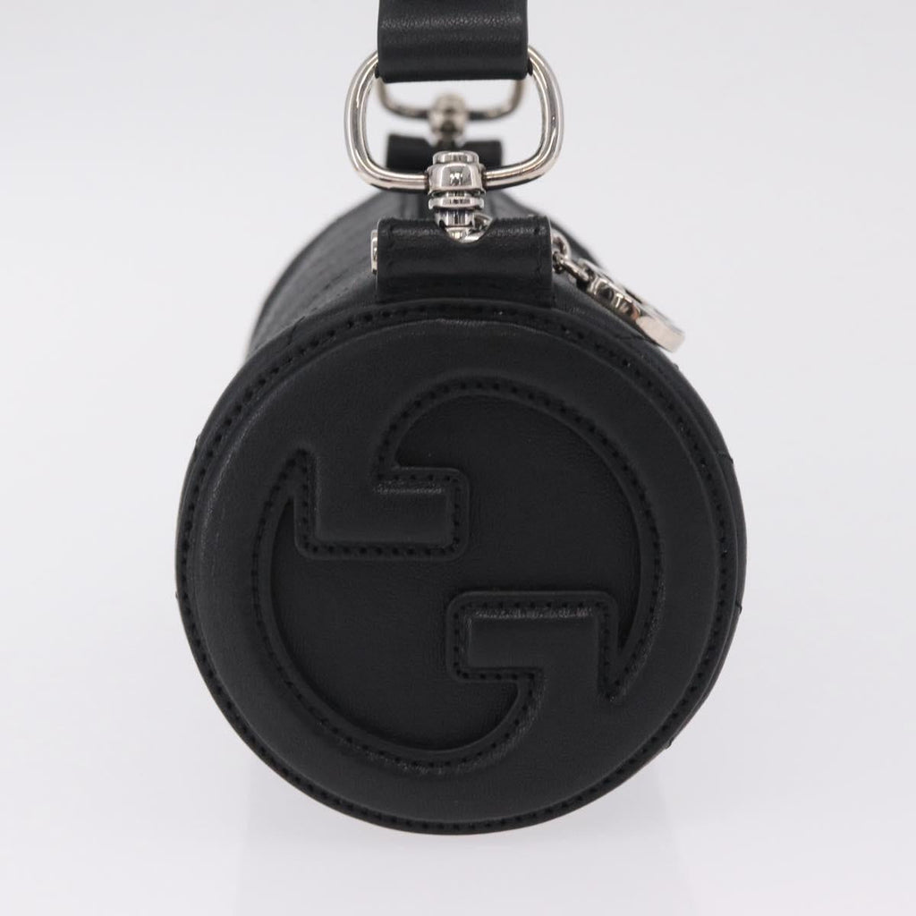 GUCCI Blondy Shoulder Bag Leather Black Silver 700170 Auth 210996V