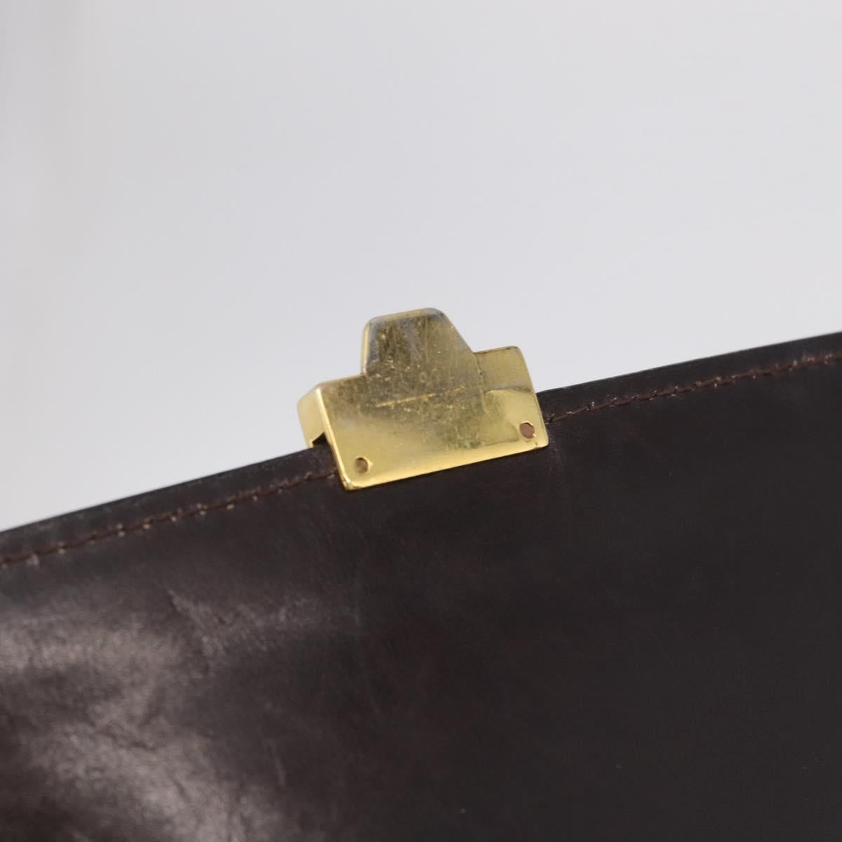 GUCCI Web Sherry Line Shoulder Bag Suede Brown Gold Tone Auth 211045
