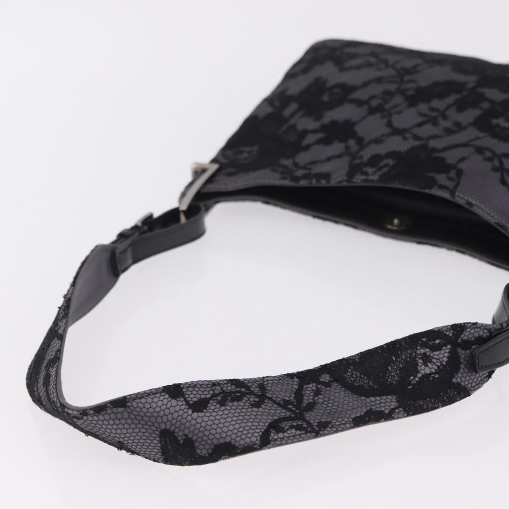 GUCCI Shoulder Bag Satin Purple Silver Auth 211898V
