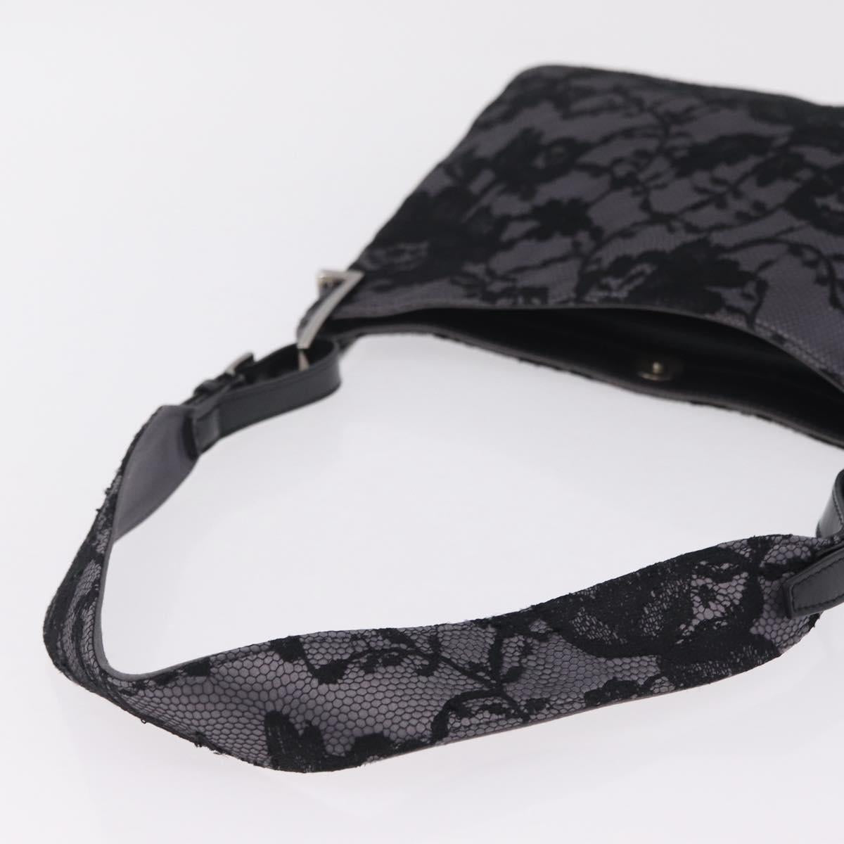 GUCCI Shoulder Bag Satin Purple Silver Auth 211898V
