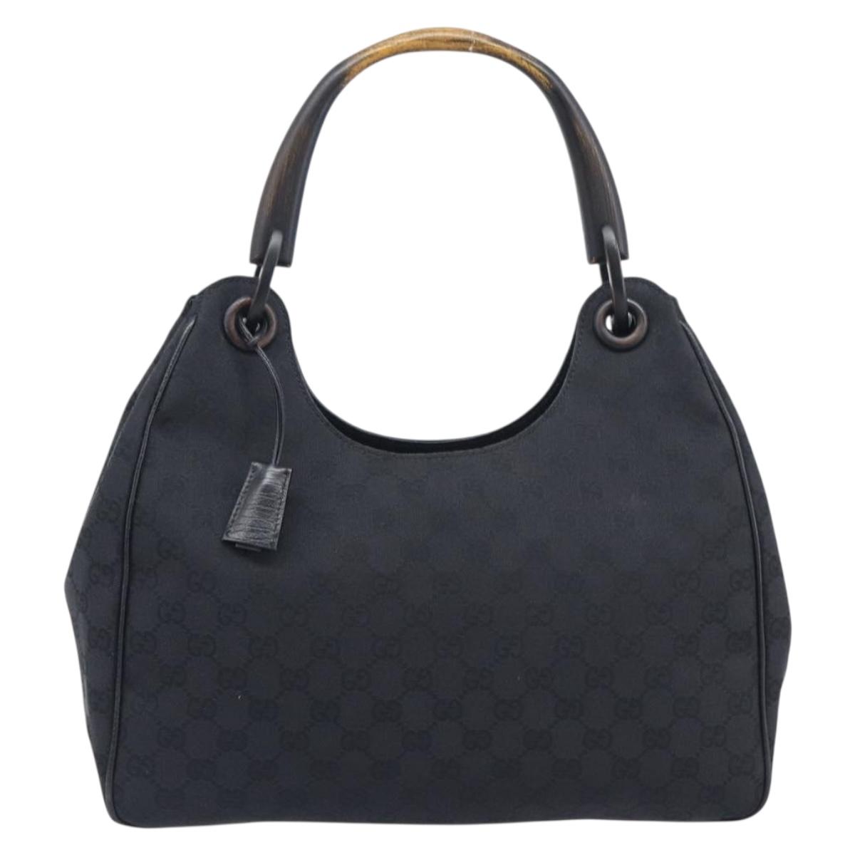 GUCCI GG Canvas Hand Bag Black 106494 Auth 211923V