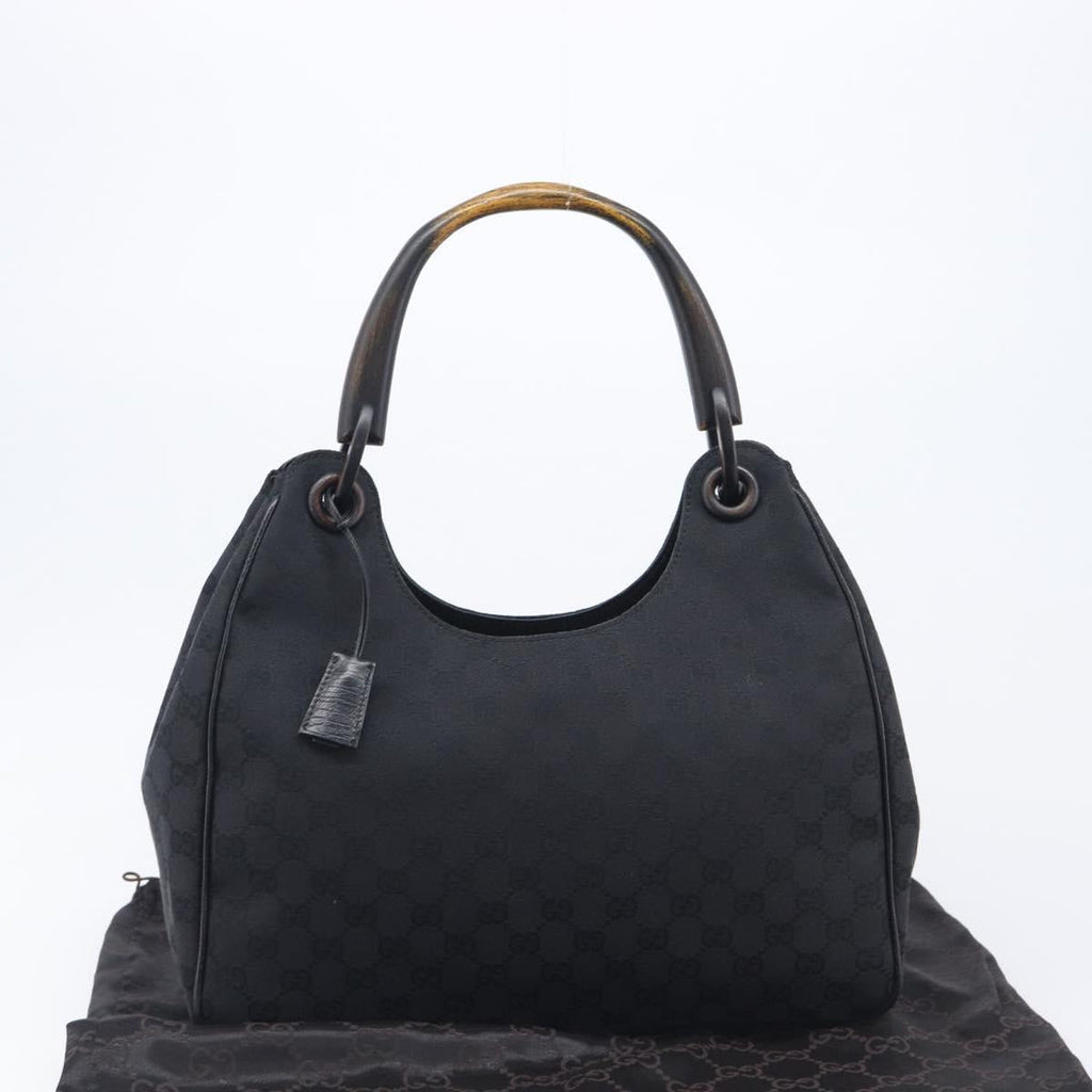 GUCCI GG Canvas Hand Bag Black 106494 Auth 211923V