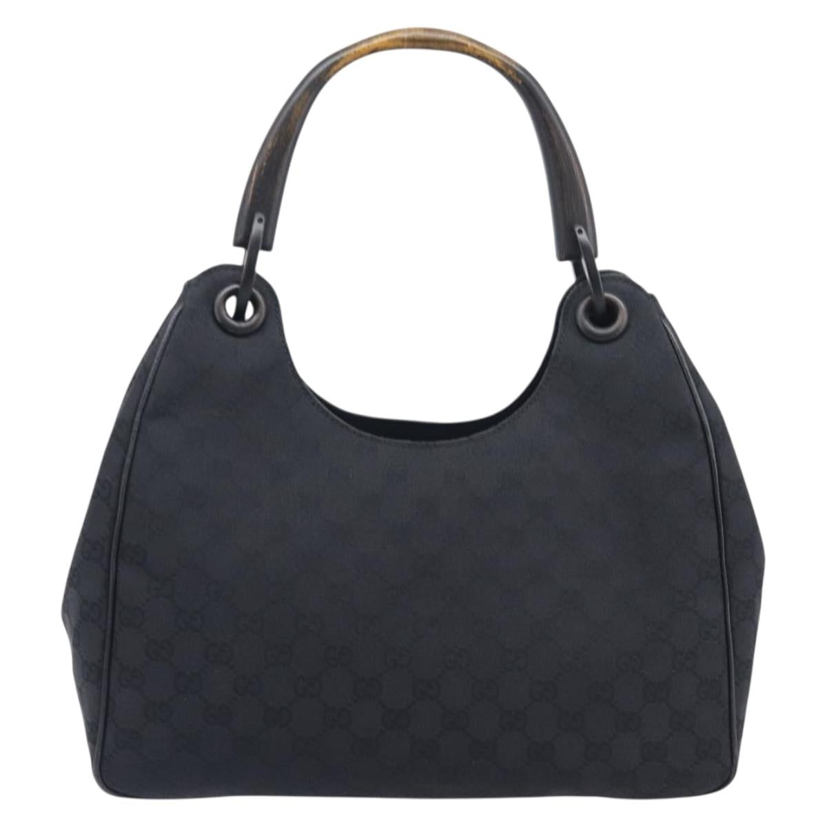 GUCCI GG Canvas Hand Bag Black 106494 Auth 211923V