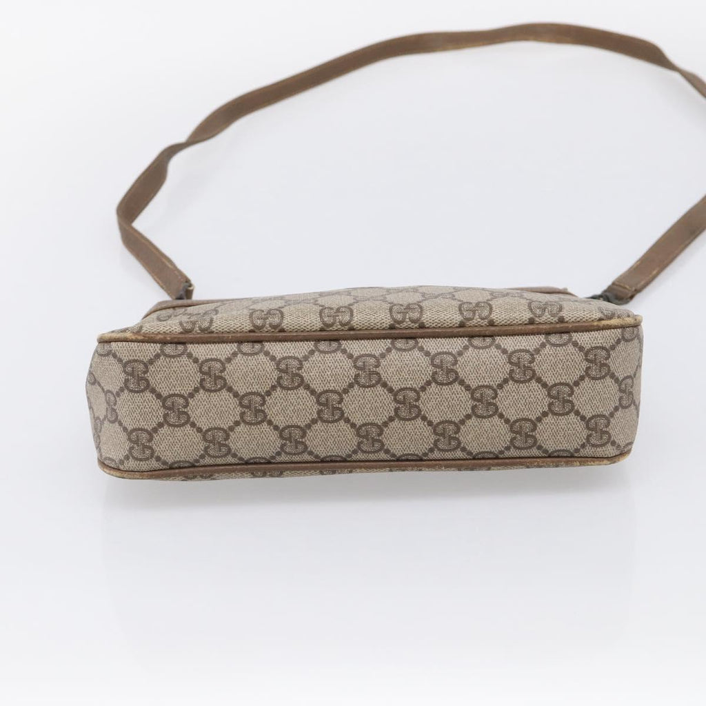 GUCCI GG Supreme Shoulder Bag PVC Beige Auth 213165