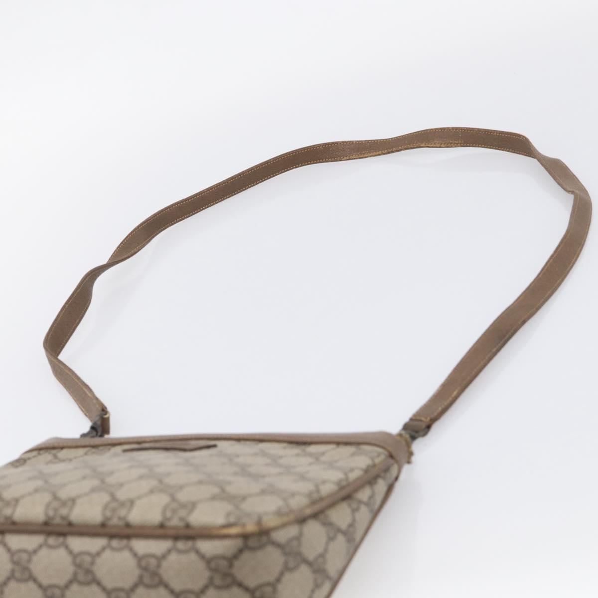 GUCCI GG Supreme Shoulder Bag PVC Beige Auth 213165