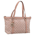 GUCCI GG Crystal Tote Bag Coated Canvas Pink Gold 141470 Auth 213177V