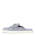 Nubuck Chanme Donna Flat Boat Flats  40.5 Jumbo Grey