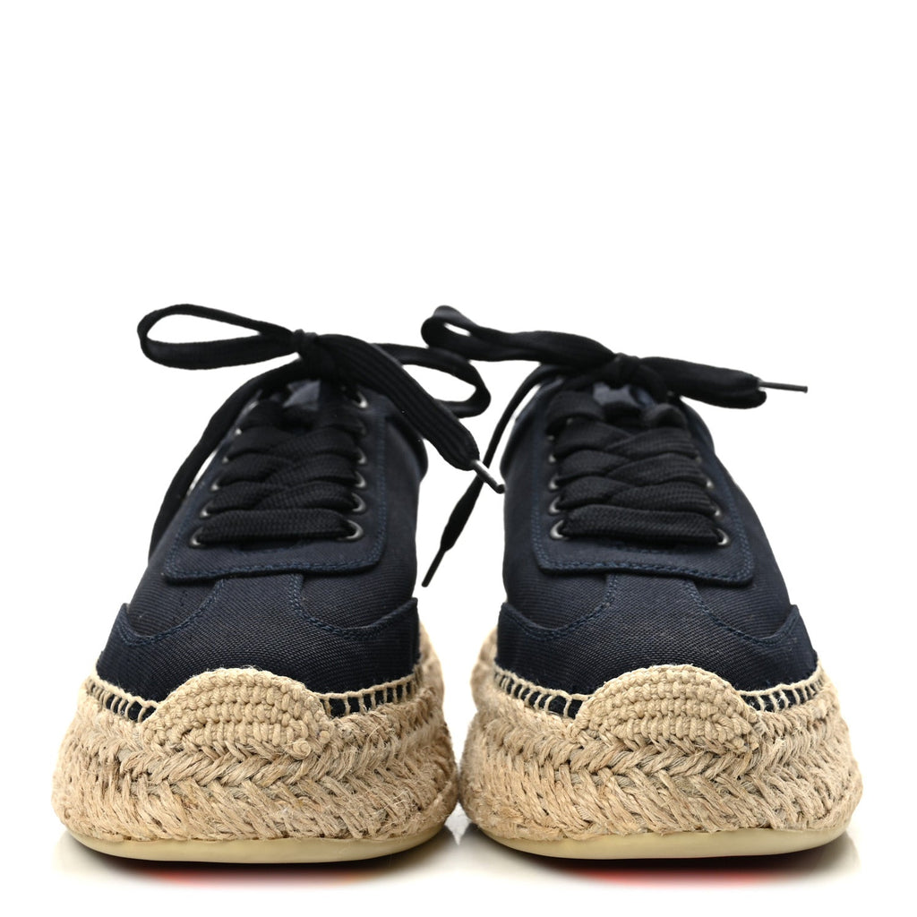 Toile Calfskin Espasneak Flat Sneaker 36 Obscur