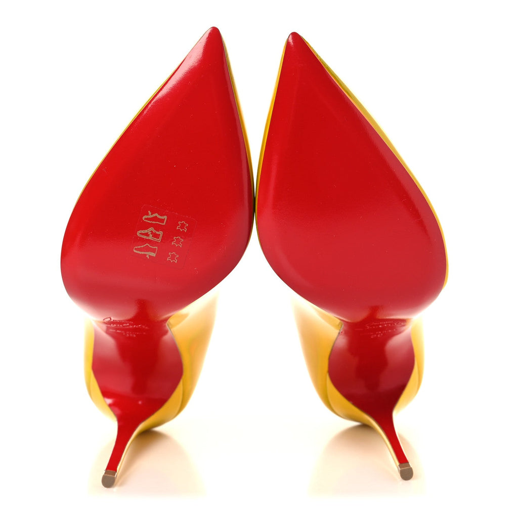 Metallic Patent Hot Chick 100 Pumps 38 Yellow