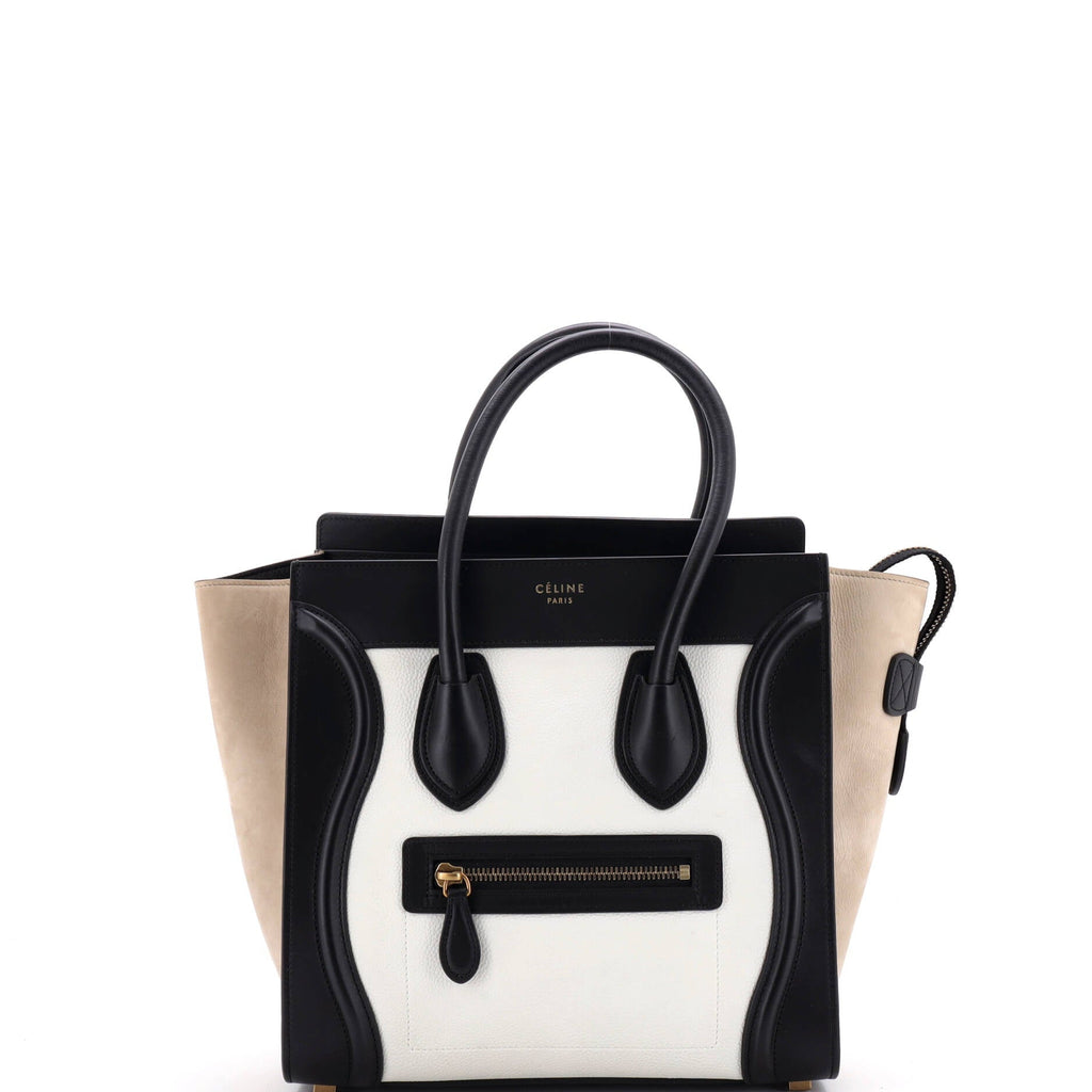 Tricolor Luggage Bag Leather Micro