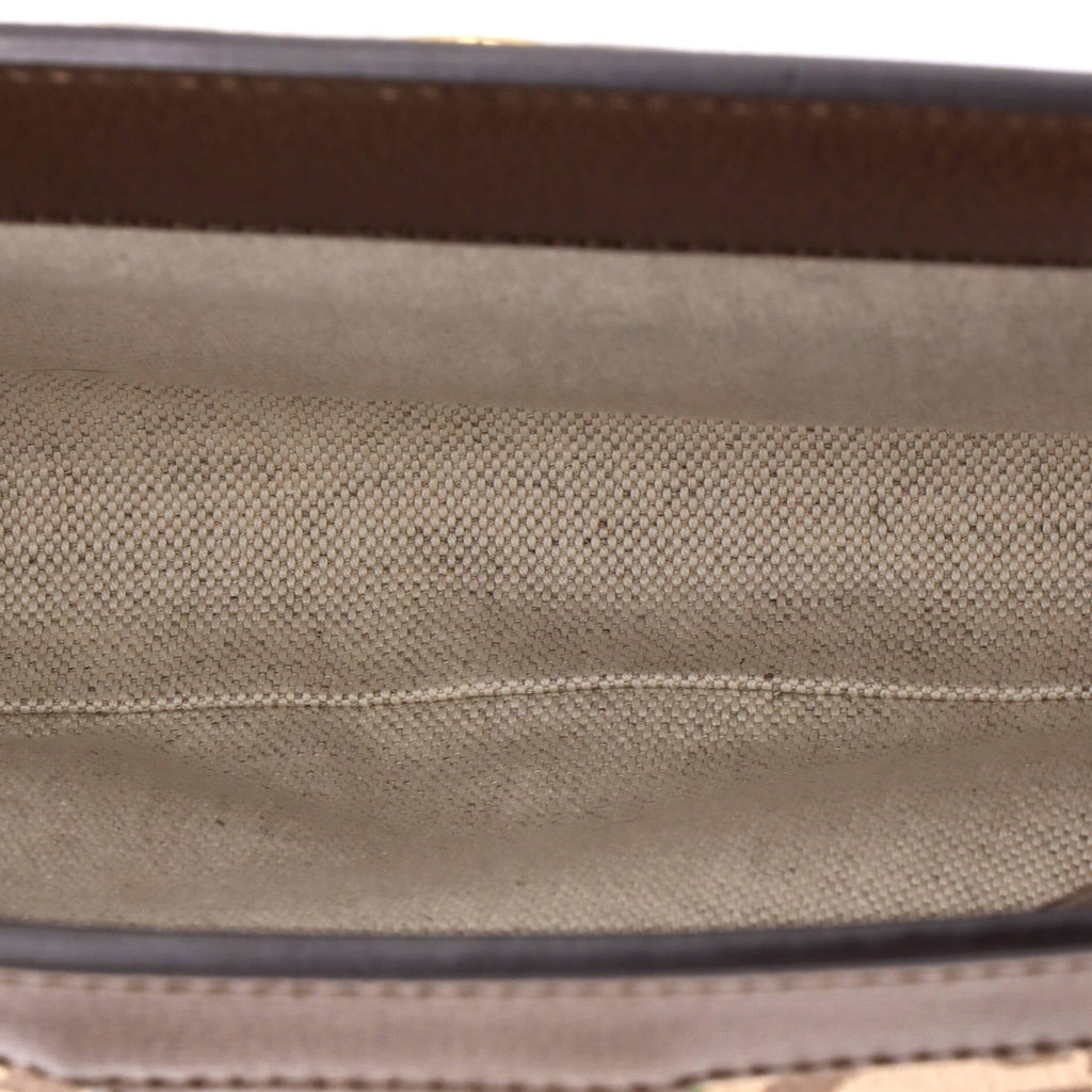 Ophidia Chain Shoulder Bag Jumbo GG Canvas with Leather Small