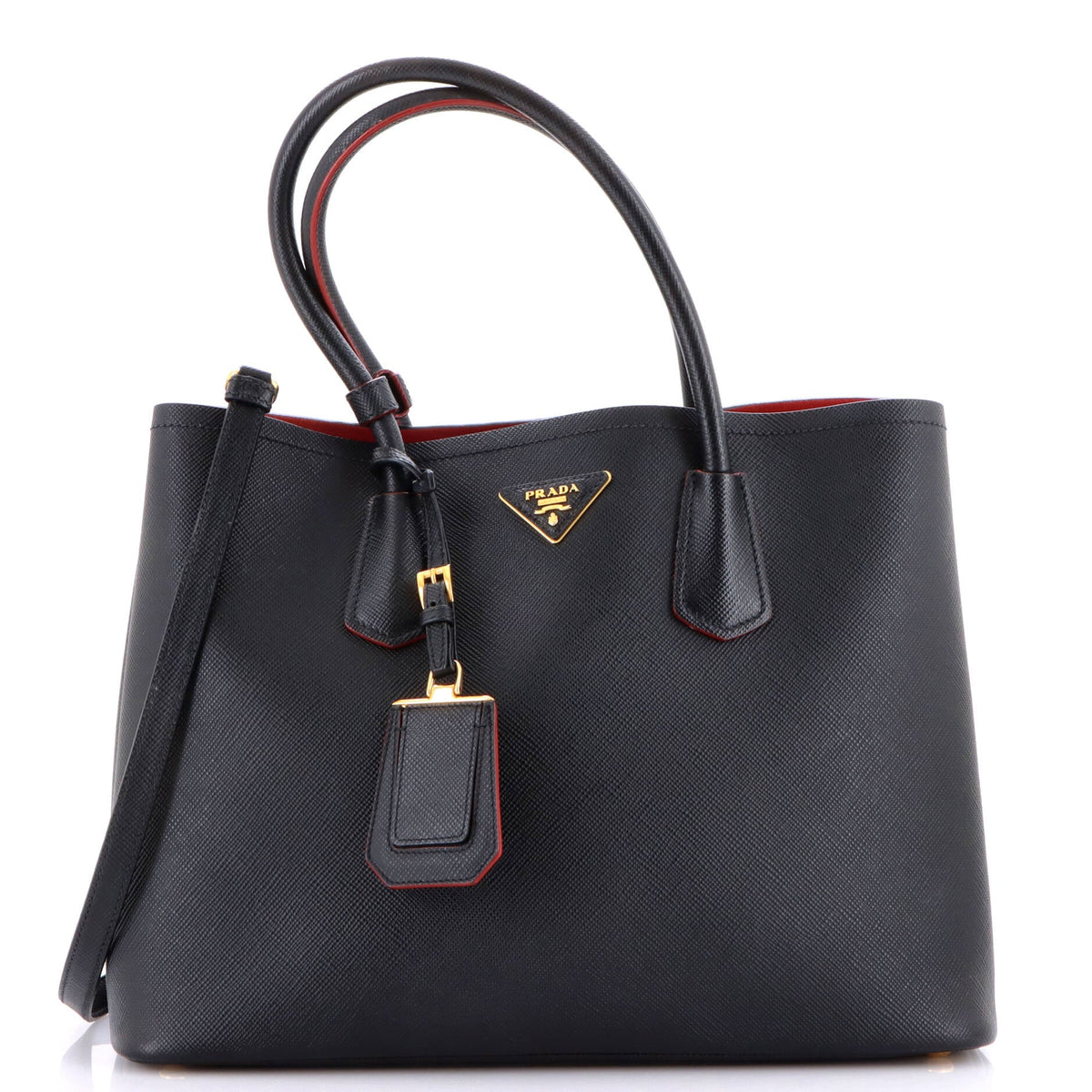 Cuir Double Tote Saffiano Leather Large