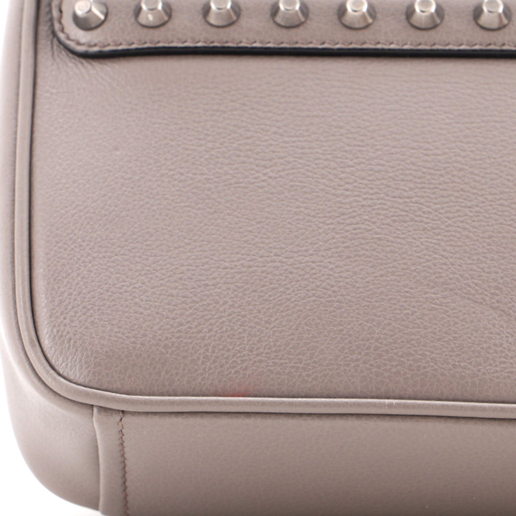 Chain Flap Bag Studded Glazed Calfskin Medium