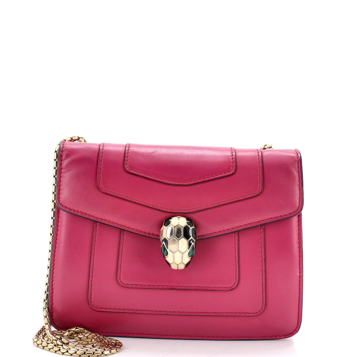 Serpenti Forever Square Shoulder Bag Leather Small
