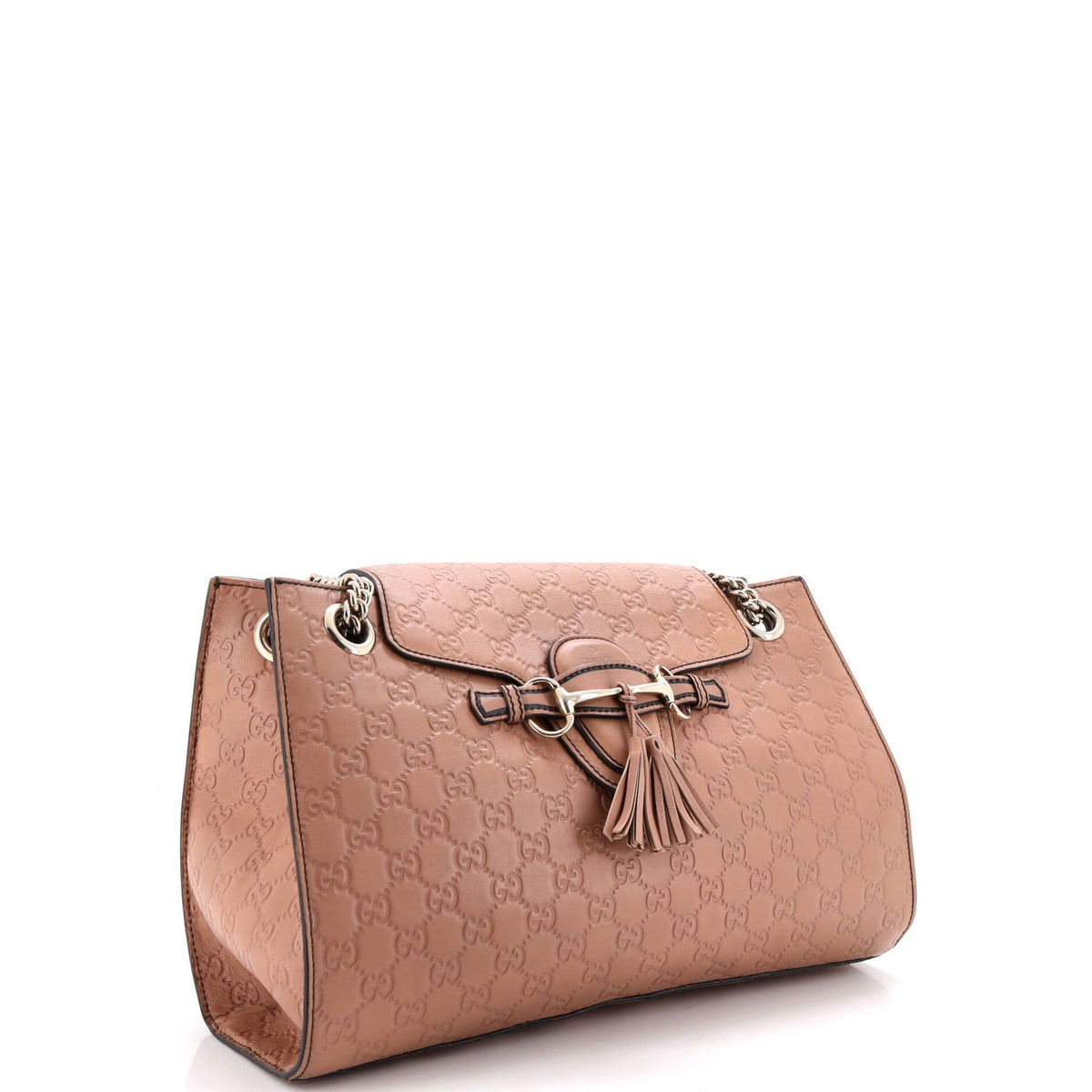Emily Chain Flap Shoulder Bag Guccissima Leather Large