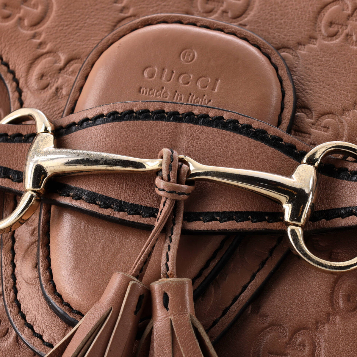 Emily Chain Flap Shoulder Bag Guccissima Leather Large