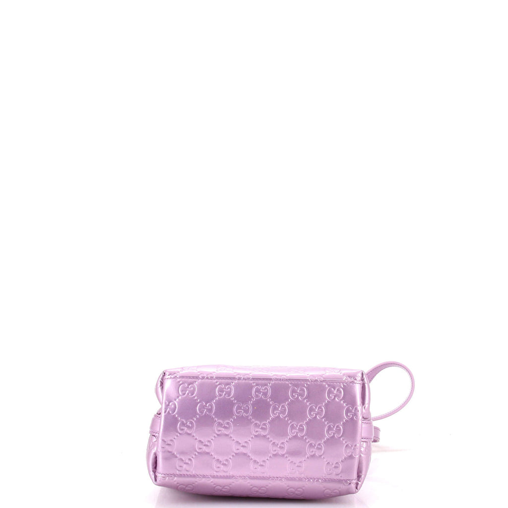 Emblem Bucket Bag GG Embossed Patent Small