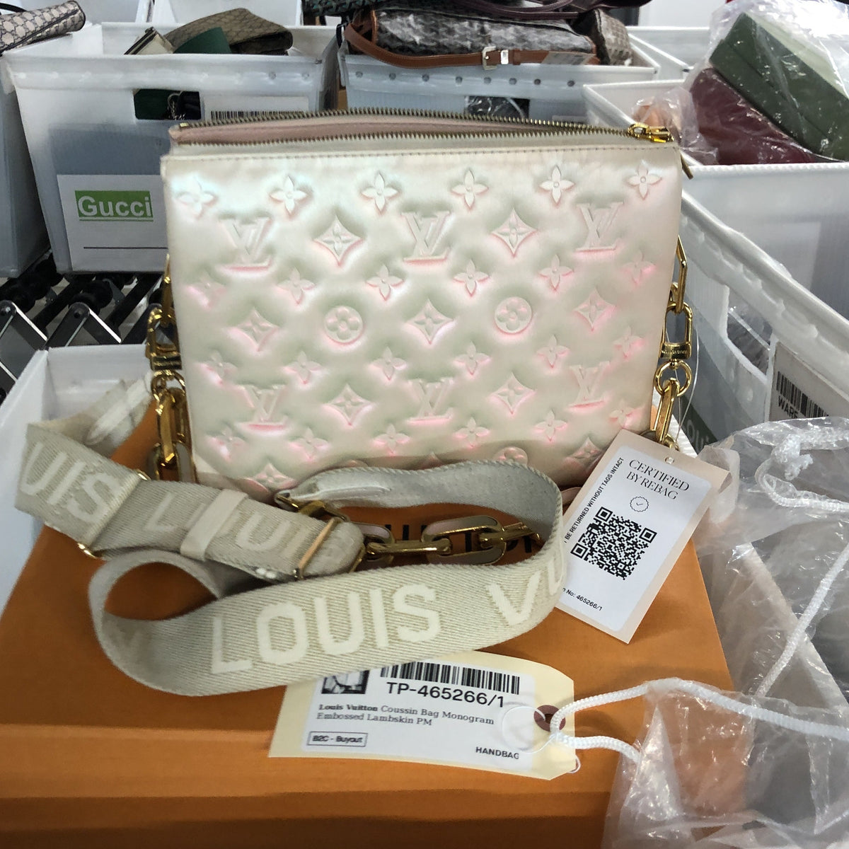 Coussin Bag Monogram Embossed Lambskin PM