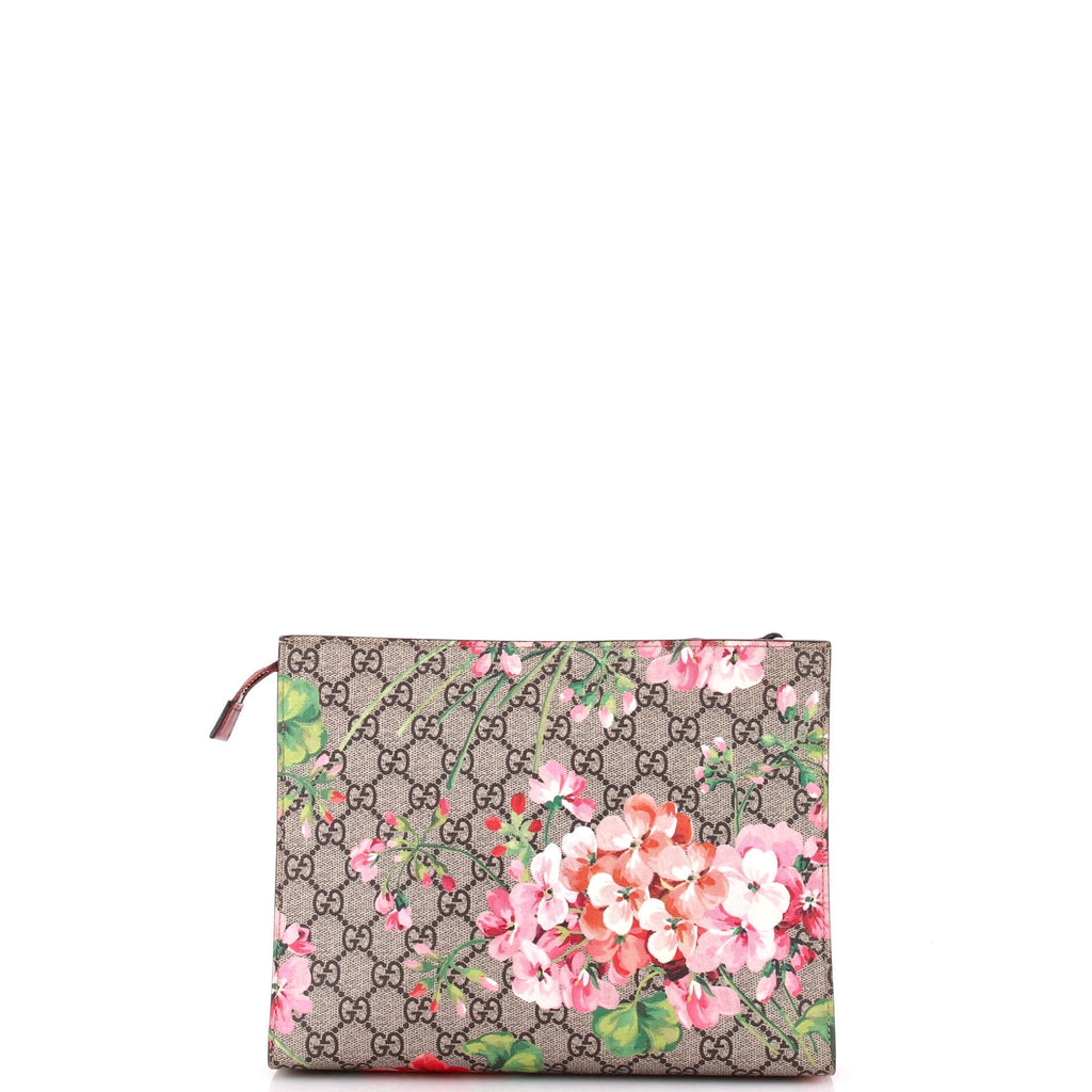 Toiletry Pouch Blooms Print GG Coated Canvas Large