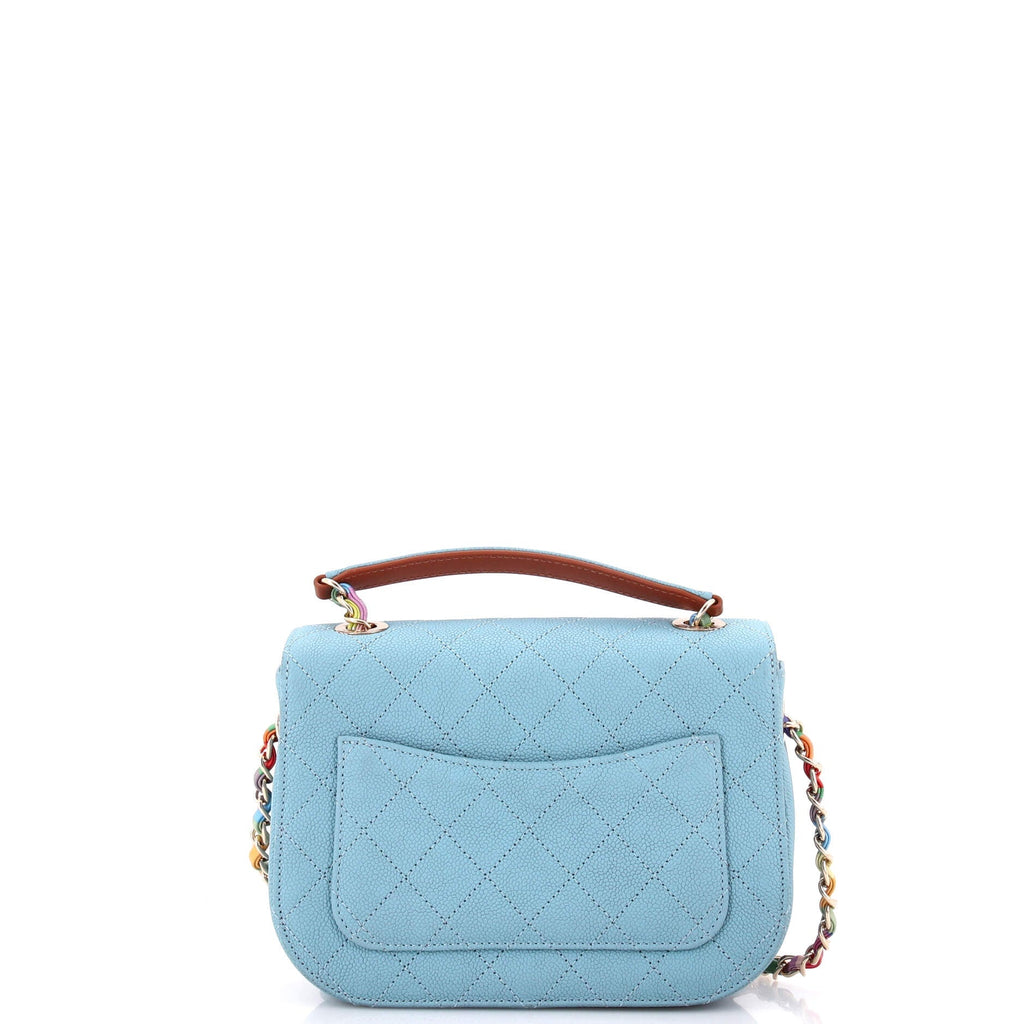 Thread Around Flap Bag Quilted Caviar Small