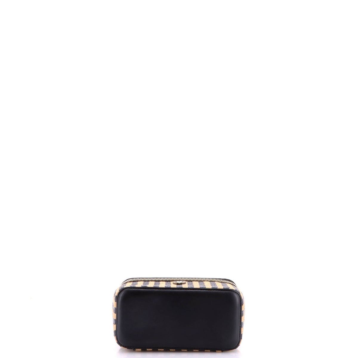 Classic Vanity Case with Chain Striped Raffia and Jute Small