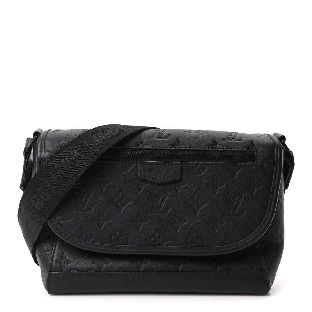 Calfskin Monogram Shadow Pulse Messenger  Black