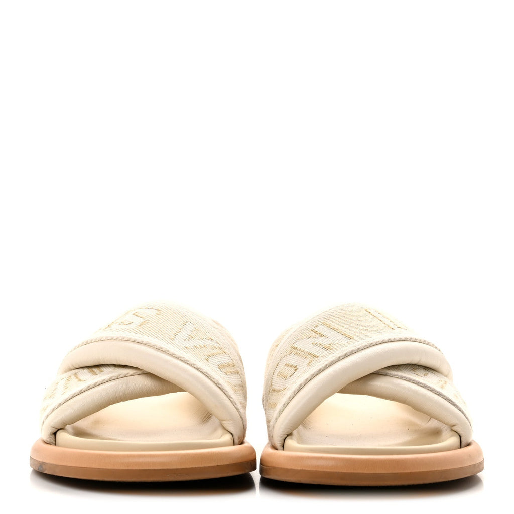 LV Bliss Womens Comfort Cross-Over Mules  37 Ecru
