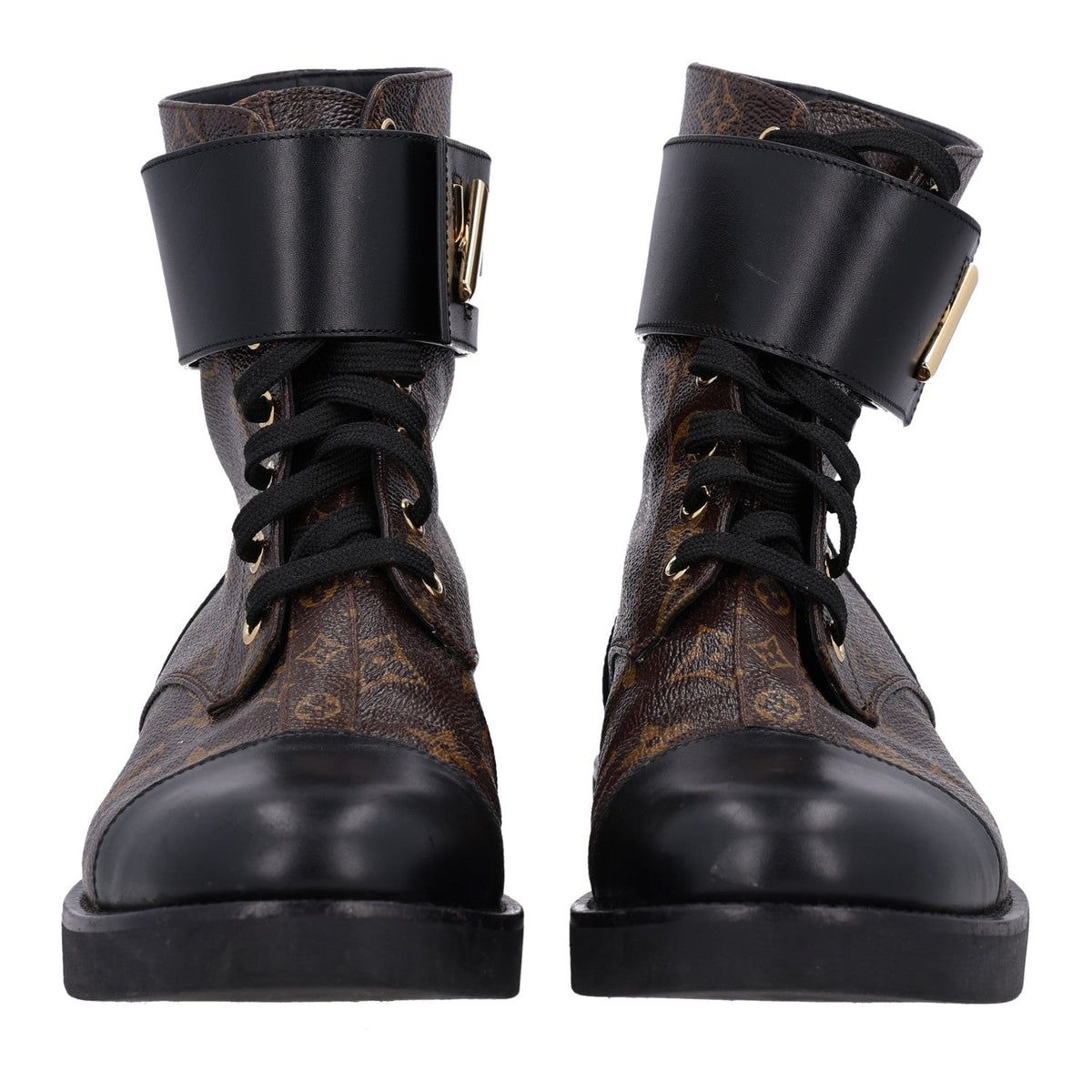 Calfskin Monogram Wonderland Flat Ranger Boots 38 Black