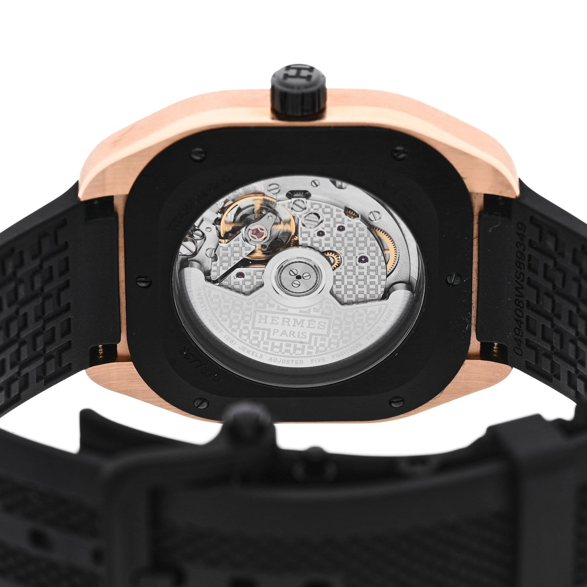 DLC Coated Titanium 18K Rose Gold Rubber 39mm H08 Automatic Watch Black