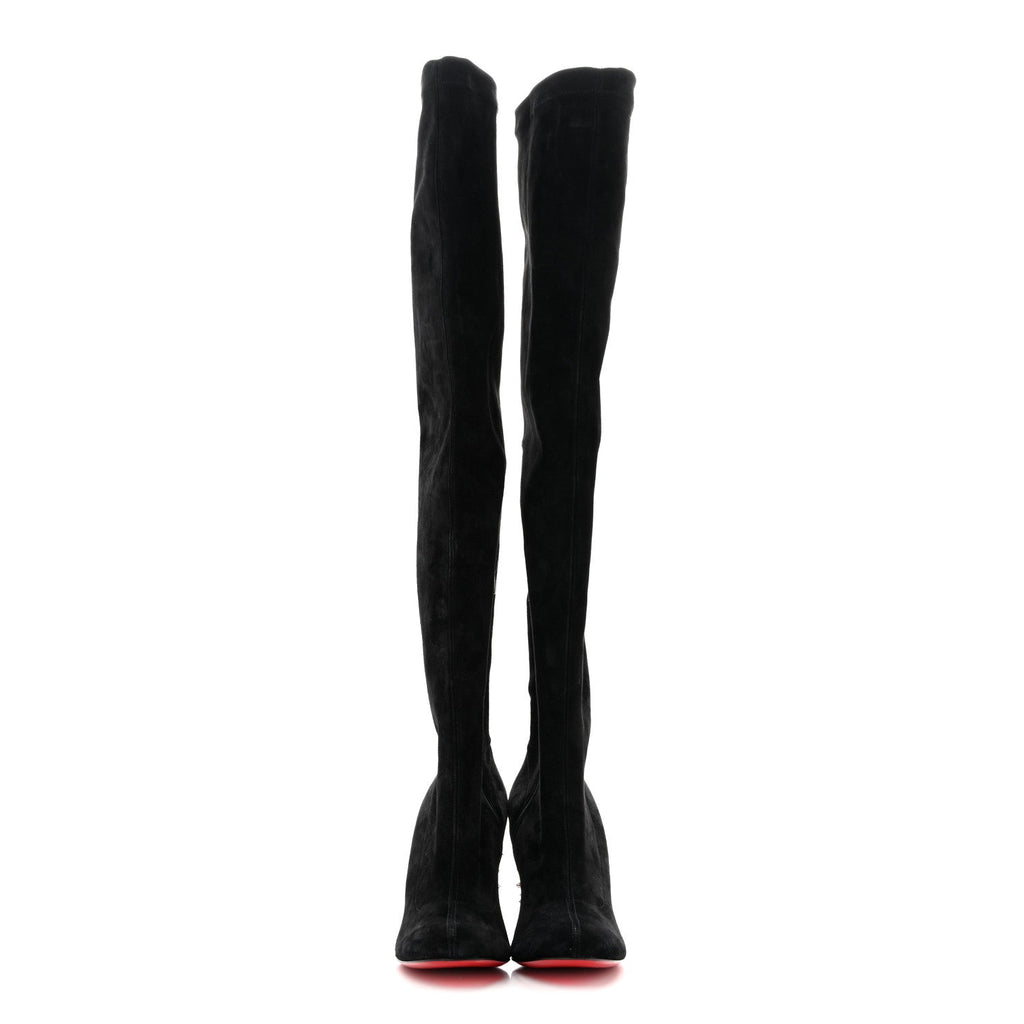 Veau Velours Spiked Study Stretch 85 Over The Knee Boots 35.5 Black