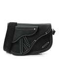 X KAWS Grained Calfskin Saddle Pouch Black