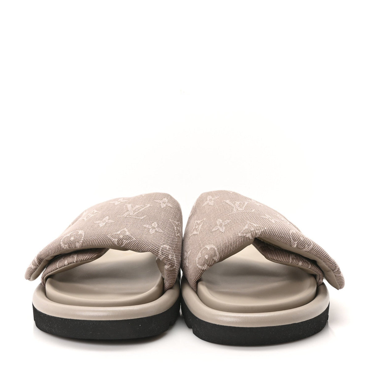 Monogram Denim LV Pool Pillow Flat Comfort Mule 38 Grey