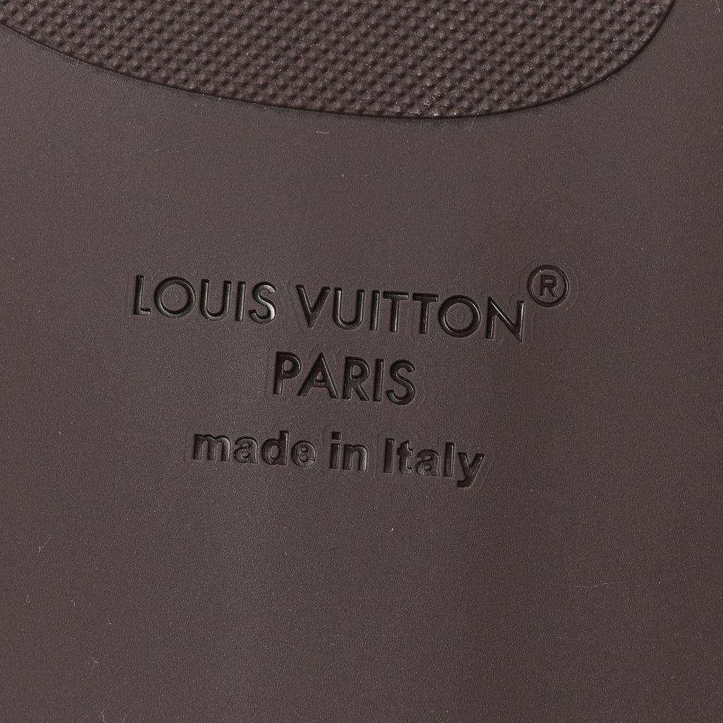 Supple Calfskin Blooming Monogram Mens LV Sunset Thong Sandals 8 Marron