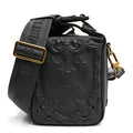 Calfskin Monogram Embossed Cruiser Messenger Dark Shadow Gray