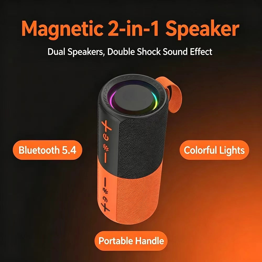 New 2-in-1 wireless Bluetooth speaker magnetic outdoor sound system with heavy bass and long battery life