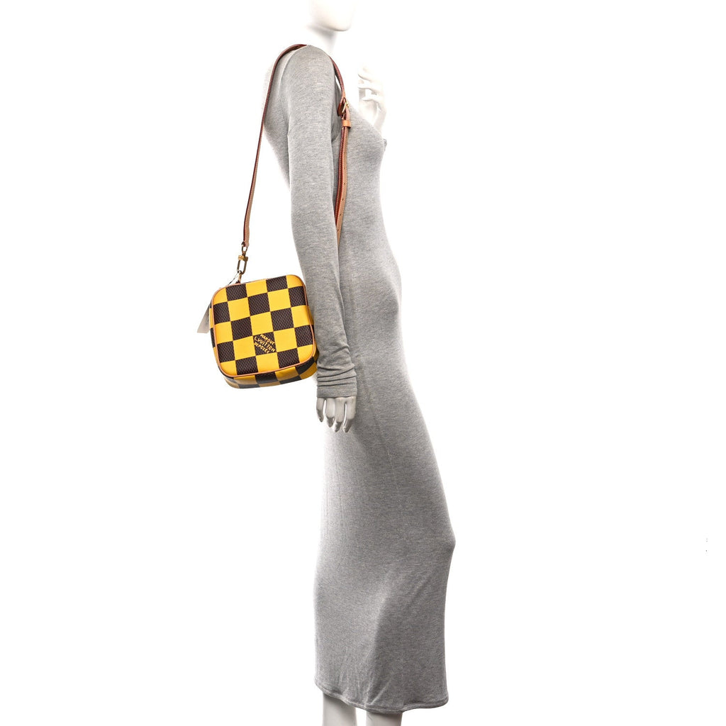 Damier Pop Chess Messenger Jaune Mat