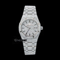AP Royal Oak Full Pave Diamond Dial Black Stick Markers Diamond Bezel Fully Iced Out Moissanite Watch For Women