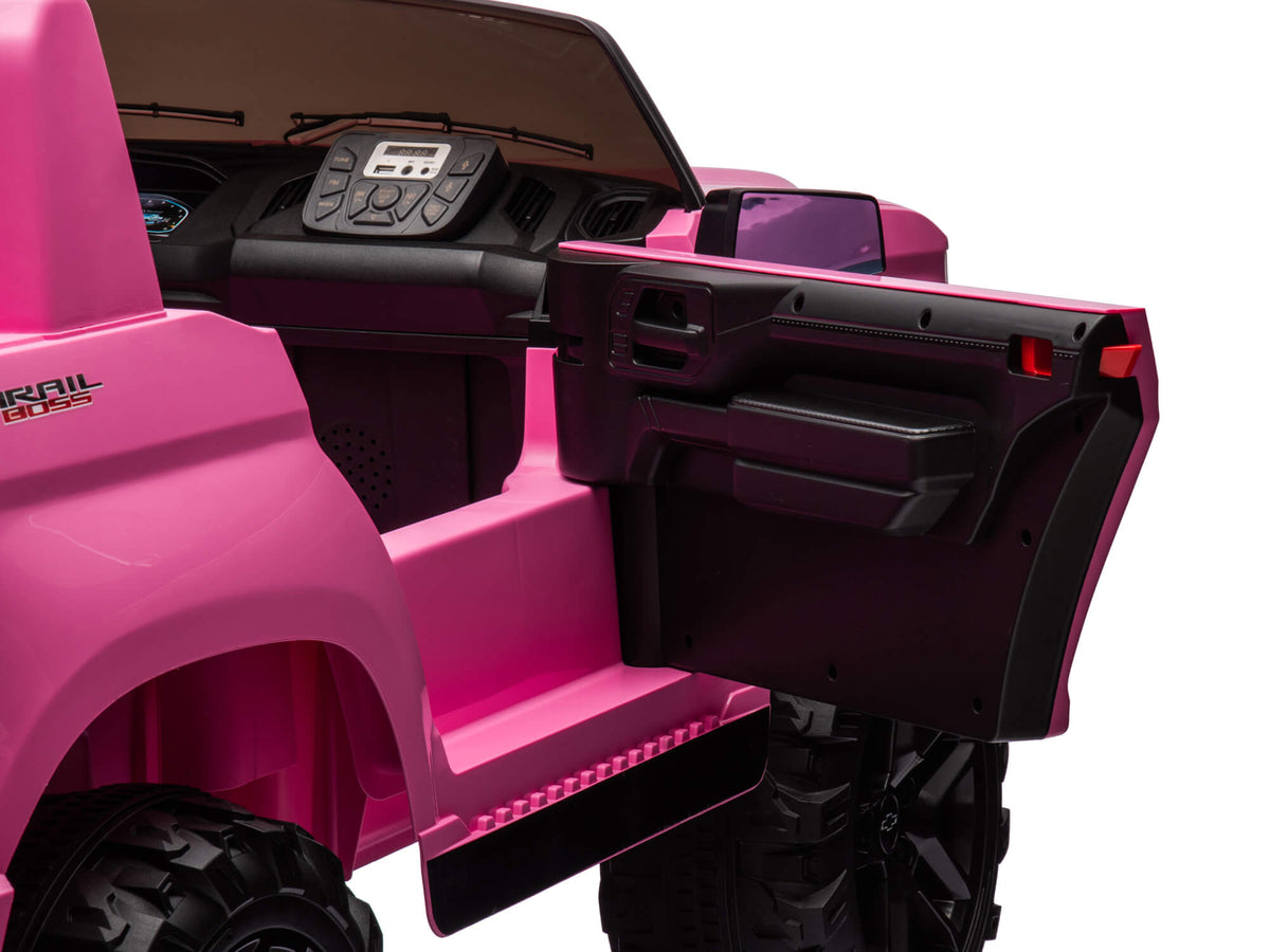 24V Chevrolet Silverado Ride on Truck for Kids with 2 Seats and Remote - Pink
