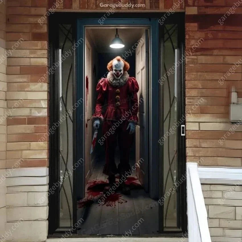 Doorway Clown | Halloween Front Door Cover