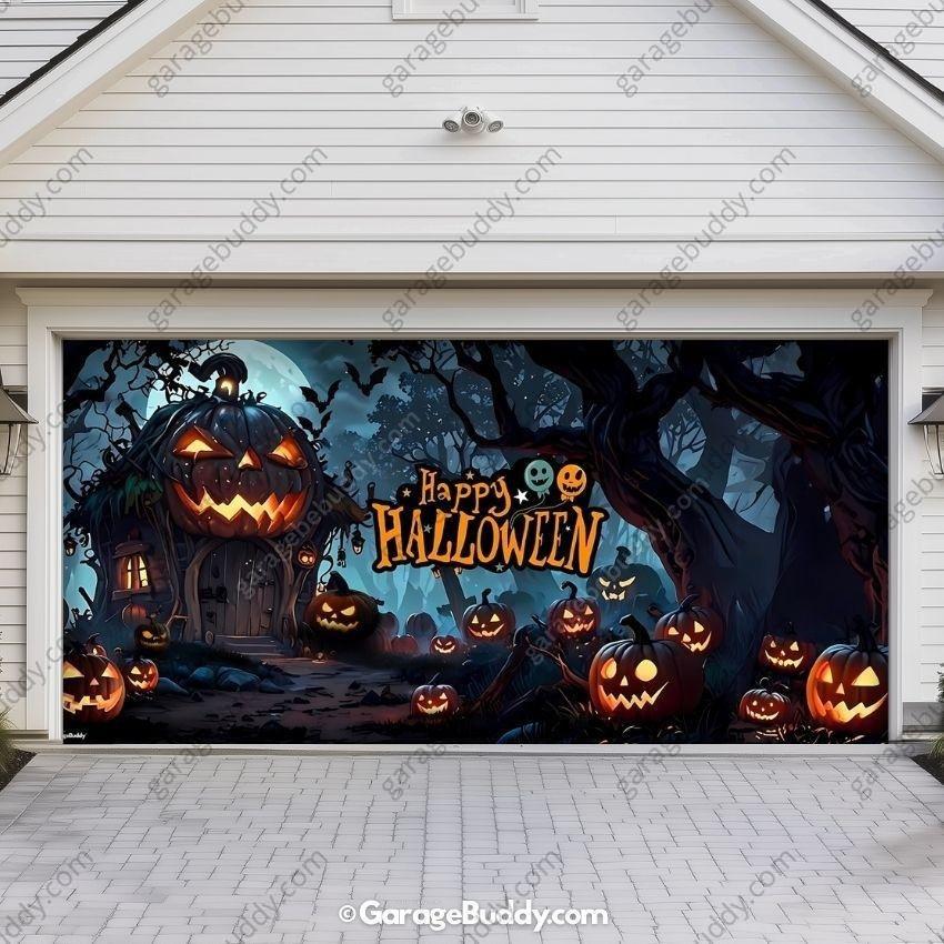 Pumpkin House | Halloween Garage Door Cover
