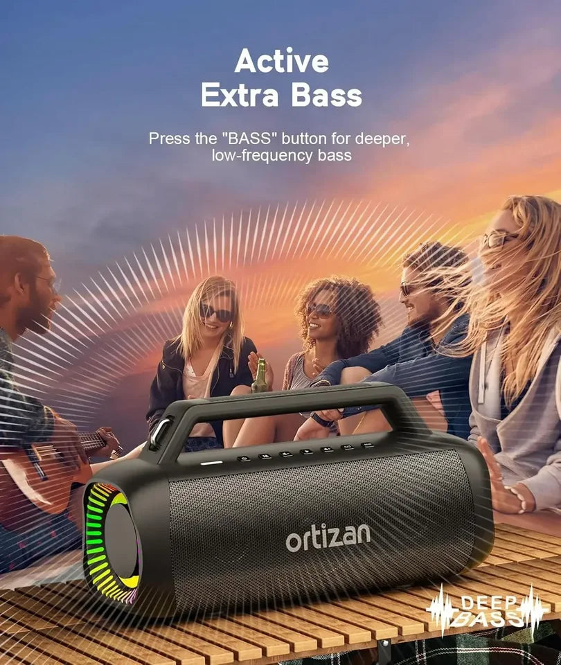 Ortizan 60W(80W Peak) Speakers Bluetooth Wireless Loud with Bass, Large Subwoofer Speakers Wireless Bluetooth 5.3 with Powerbank